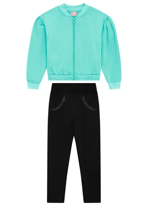 Duduka - Conjunto Infantil com Strass Verde - DUDUKA