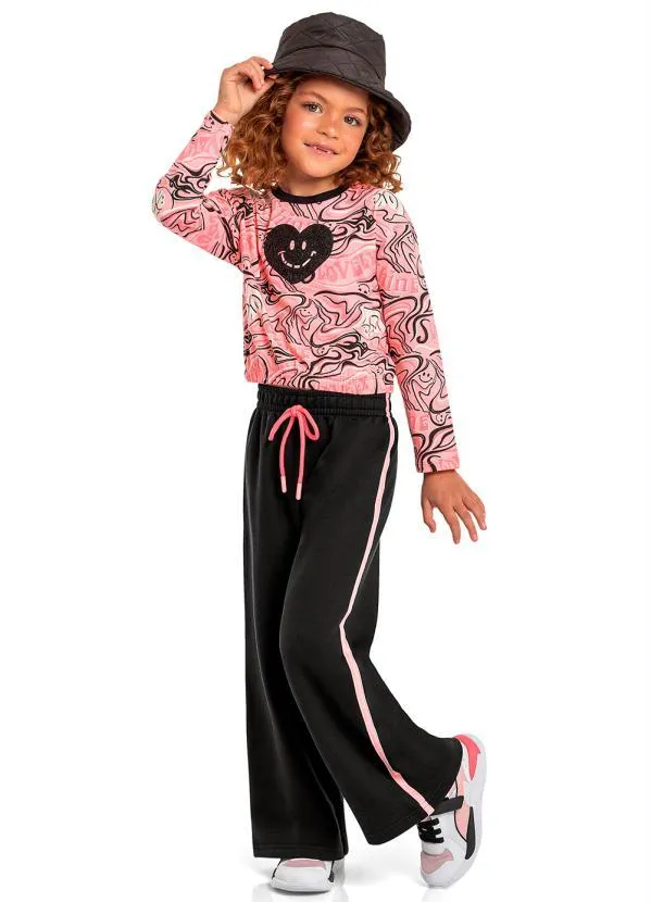 Conjunto Cropped CalÃ§a Pantalona Para CrianÃ§a Cropped Calca