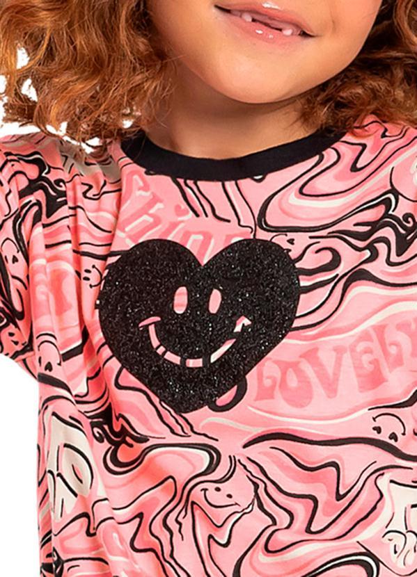 Quimby - Conjunto Infantil Cropped e Calça Pantalona Rosa 2