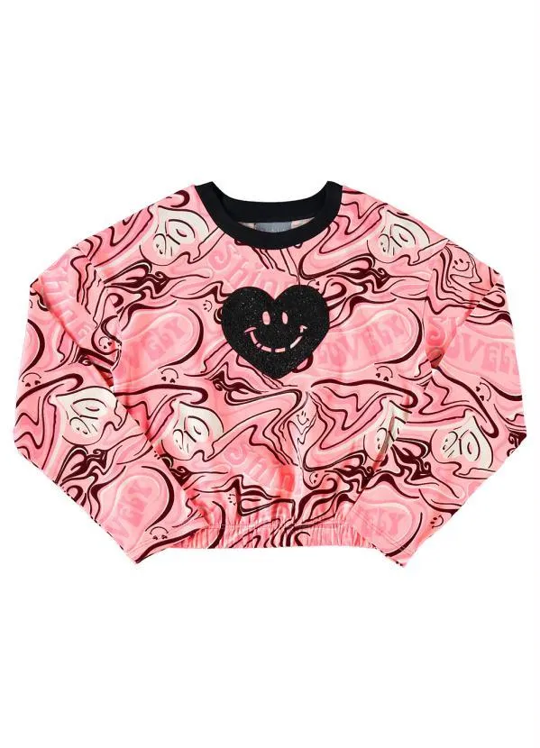 Quimby - Conjunto Infantil Cropped e Calça Pantalona Rosa 5