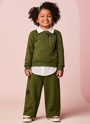 Momi - Conjunto Infantil de Moletom com Laço de Paetê - MOMI