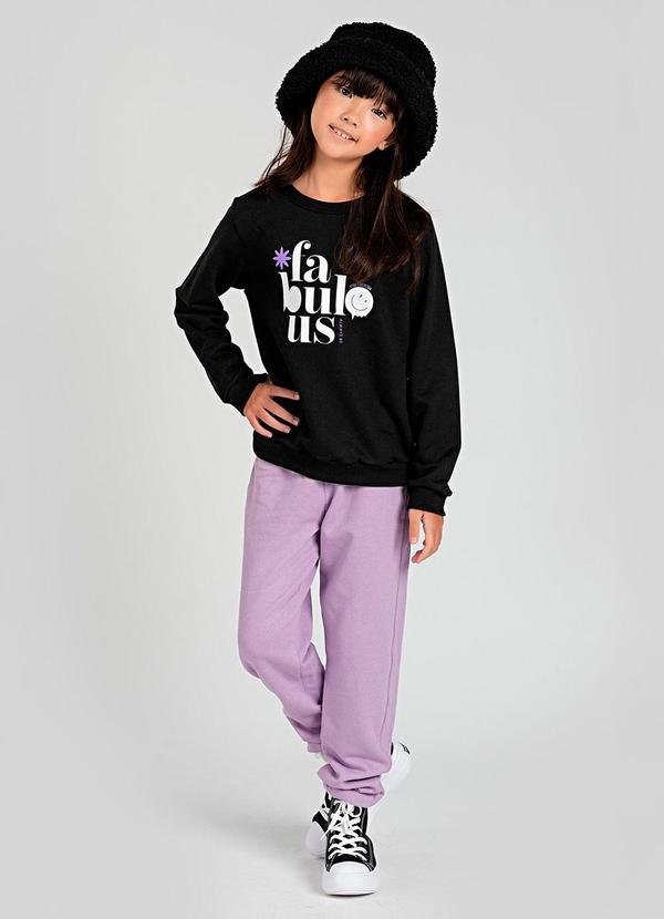 Vida Costeira - Conjunto Infantil de Moletom Fabulous Preto