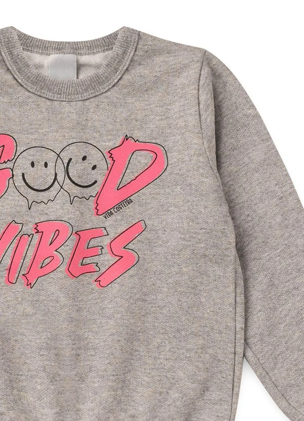 Vida Costeira - Conjunto Infantil de Moletom Good Vibes Mescla 4