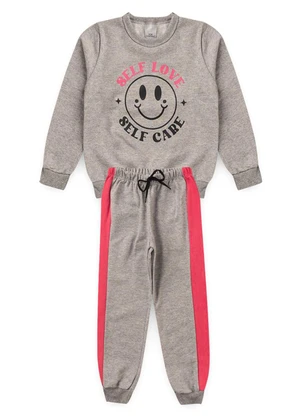 Vida Costeira - Conjunto Infantil de Moletom Self Love Mescla - VIDA COSTEIRA