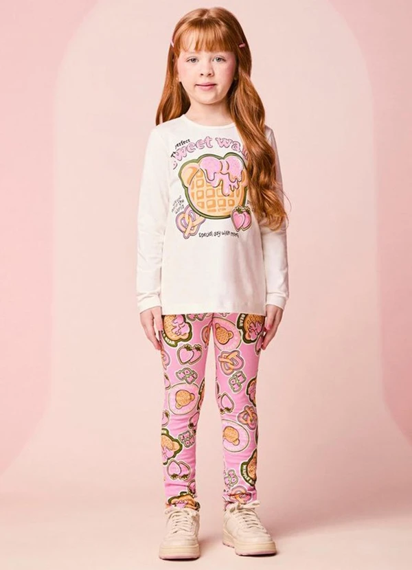 Momi - Conjunto Infantil de Waffle Bear com Strass