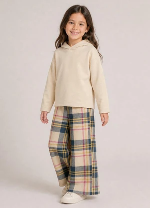 Bugbee - Conjunto Infantil em Flanela Peluciada Bege - BUGBEE
