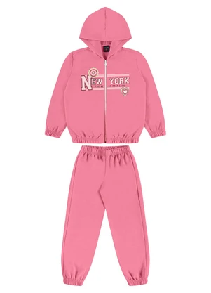 Guloseima - Conjunto Infantil em Molecotton Rosa - GULOSEIMA