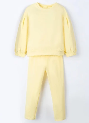 Bugbee - Conjunto Infantil em Moletom Amarelo - BUGBEE