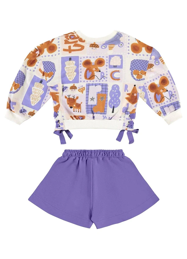 Três e Já - Conjunto Infantil em Moletom Bege 3