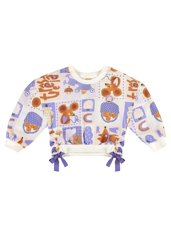 Três e Já - Conjunto Infantil em Moletom Bege 4