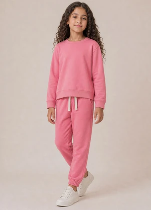 Bugbee - Conjunto Infantil em Moletom Bege - BUGBEE