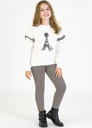 Soft Bonni - Conjunto Infantil em Moletom e Jacquard Branco - SOFT BONNI