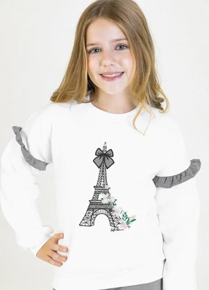 Soft Bonni - Conjunto Infantil em Moletom e Jacquard Branco - SOFT BONNI