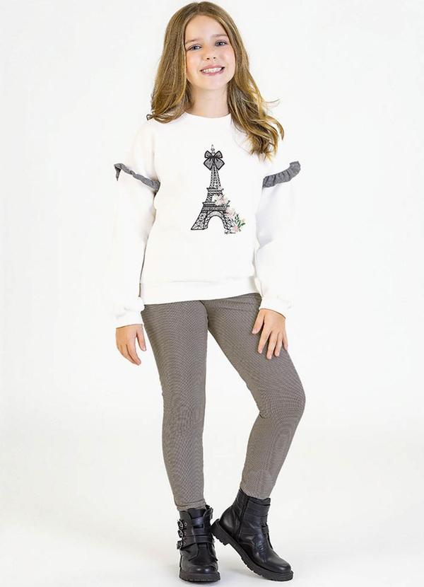 Soft Bonni - Conjunto Infantil em Moletom e Jacquard Branco