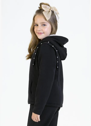 Soft Bonni - Conjunto Infantil em Moletom e Pelo Sherpa Preto - SOFT BONNI