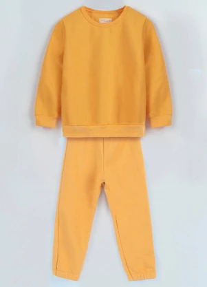 Bugbee - Conjunto Infantil em Moletom Felpado Amarelo - BUGBEE