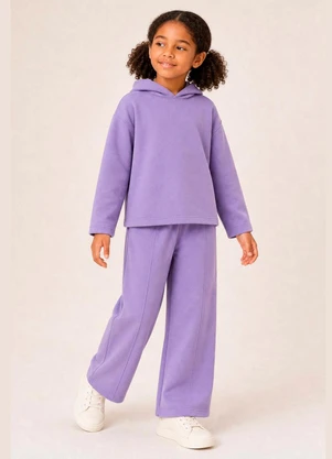 Bugbee - Conjunto Infantil em Moletom Felpado Rosa - BUGBEE