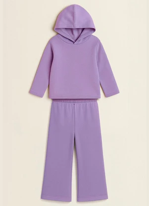 Bugbee - Conjunto Infantil em Moletom Felpado Rosa - BUGBEE
