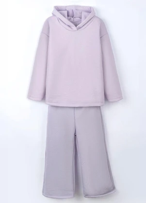 Bugbee - Conjunto Infantil em Moletom Felpado Roxo - BUGBEE
