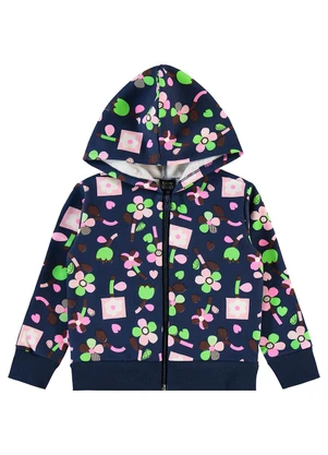 Bee Loop - Conjunto Infantil em Moletom Floral Azul - BEE LOOP