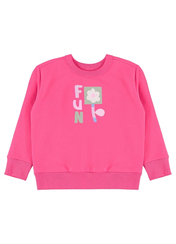 Bee Loop - Conjunto Infantil em Moletom Florido Rosa 3