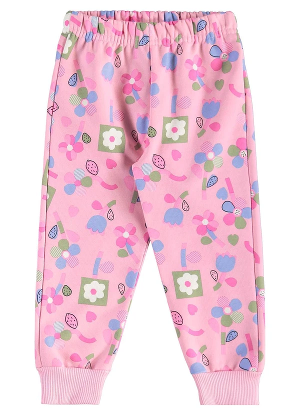 Bee Loop - Conjunto Infantil em Moletom Florido Rosa 5