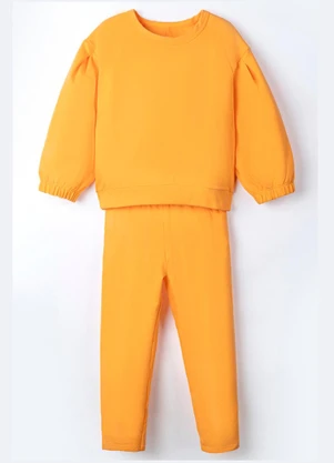 Bugbee - Conjunto Infantil em Moletom Laranja - BUGBEE