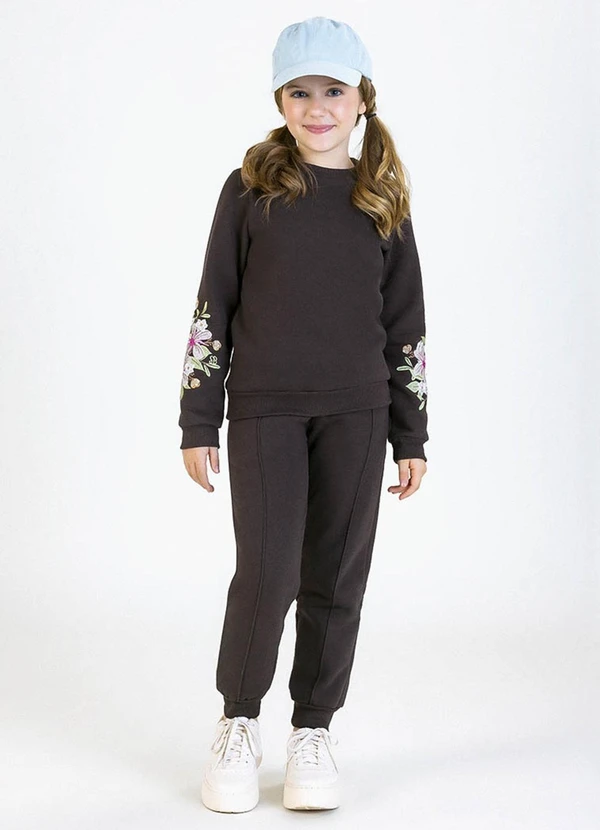 Soft Bonni - Conjunto Infantil em Moletom Marrom