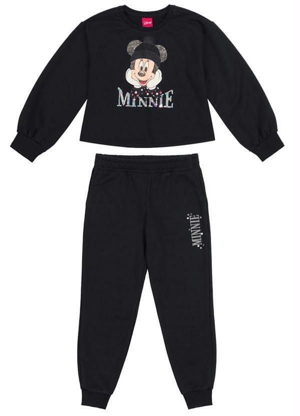 Disney - Conjunto Infantil em Moletom Preto