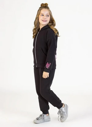 Soft Bonni - Conjunto Infantil em Moletom Preto - SOFT BONNI