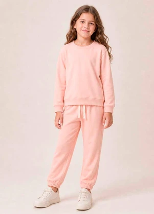 Bugbee - Conjunto Infantil em Moletom Rosa - BUGBEE