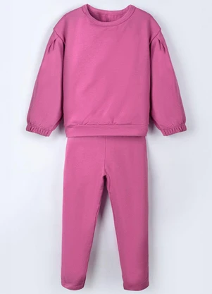 Bugbee - Conjunto Infantil em Moletom Roxo - BUGBEE
