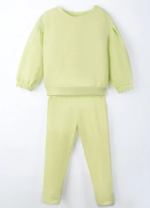 Bugbee - Conjunto Infantil em Moletom Verde - BUGBEE