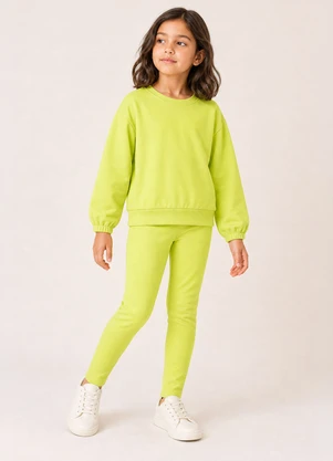 Bugbee - Conjunto Infantil em Moletom Verde - BUGBEE