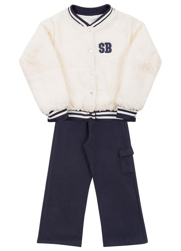 Soft Bonni - Conjunto Infantil em Pelo Sherpa e Moletom Azul 3