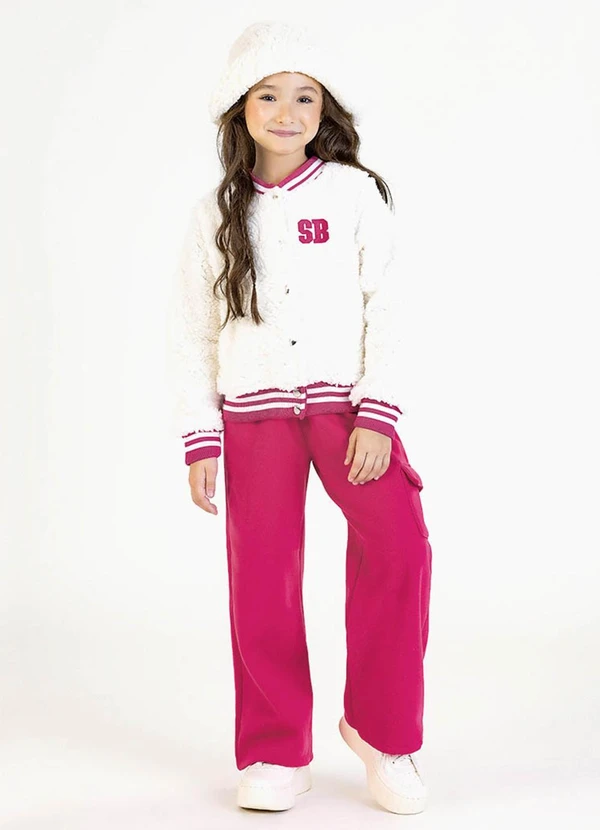Soft Bonni - Conjunto Infantil em Pelo Sherpa e Moletom Rosa