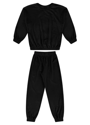 Guloseima - Conjunto Infantil em Veludo Preto - GULOSEIMA