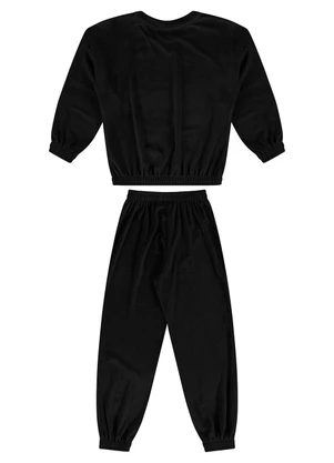 Guloseima - Conjunto Infantil em Veludo Preto - GULOSEIMA