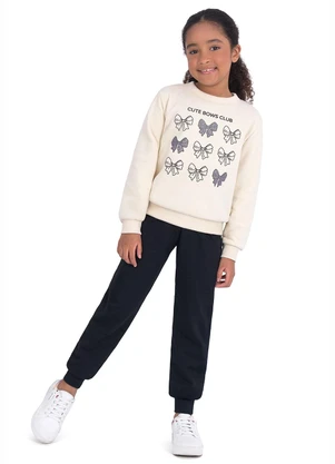 Duduka - Conjunto Infantil Estampa Laço Branco - DUDUKA