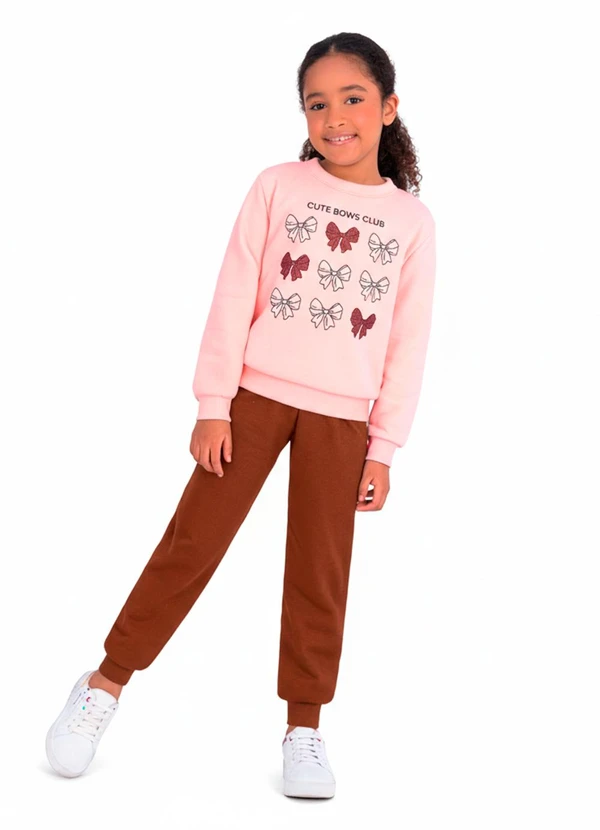 Duduka - Conjunto Infantil Estampa Laço Rosa