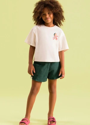 Bugbee - Conjunto Infantil Estampado em Tricoline Bege - BUGBEE