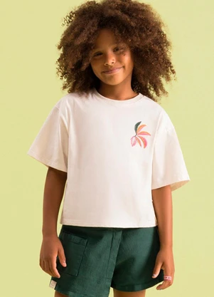 Bugbee - Conjunto Infantil Estampado em Tricoline Bege - BUGBEE