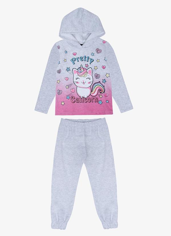 Select - Conjunto Infantil Feminino Caticorn Cinza
