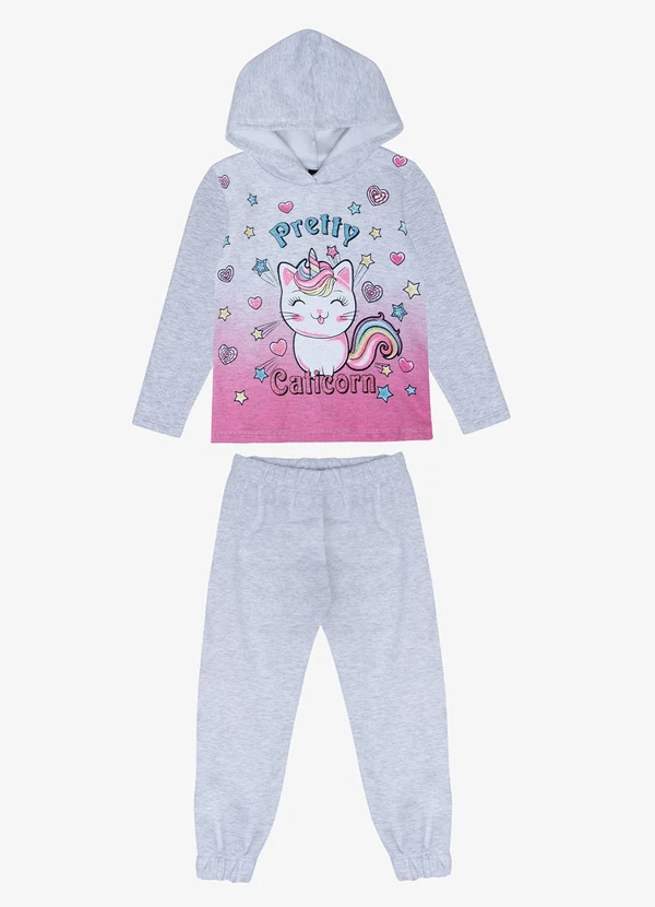 Select - Conjunto Infantil Feminino Caticorn Cinza