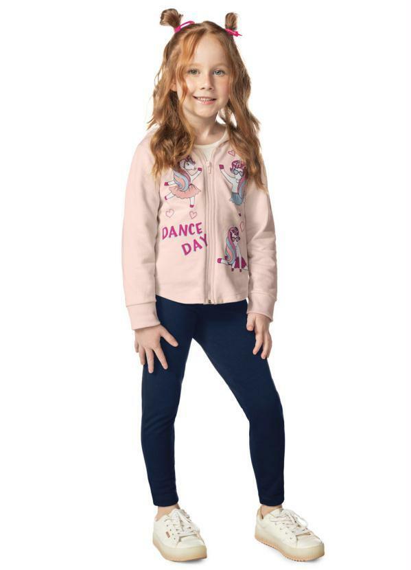 Rovi Kids - Conjunto Infantil Feminino Dance Rosa