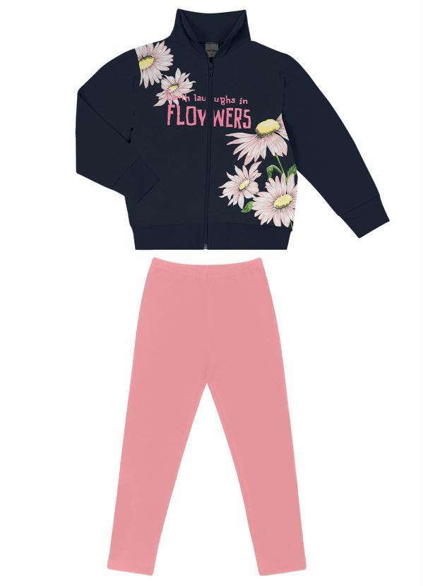 Rovi Kids - Conjunto Infantil Menina Flowers Azul 1