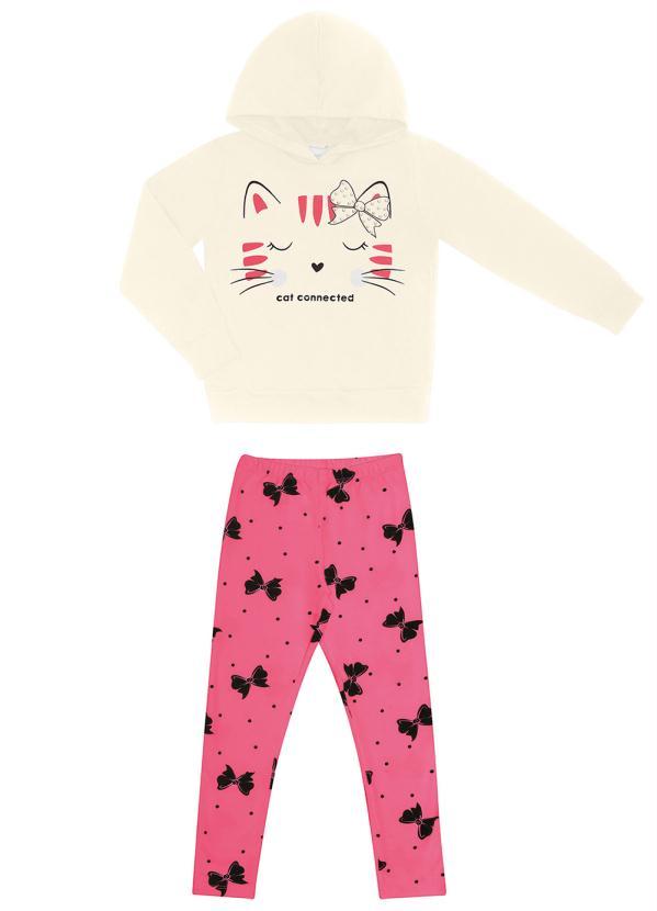 Rovi Kids - Conjunto Infantil Menina Gatinho Bege