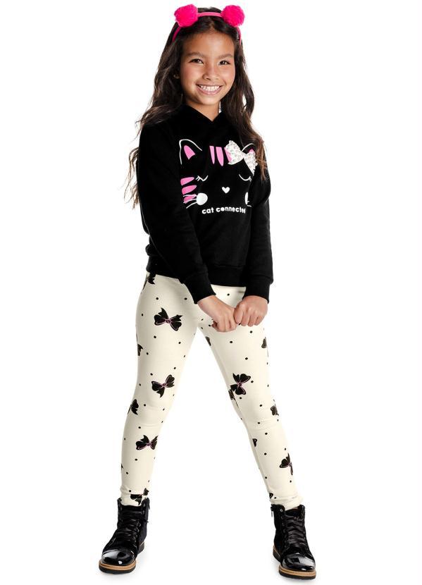 Rovi Kids - Conjunto Infantil Feminino Gatinho Preto