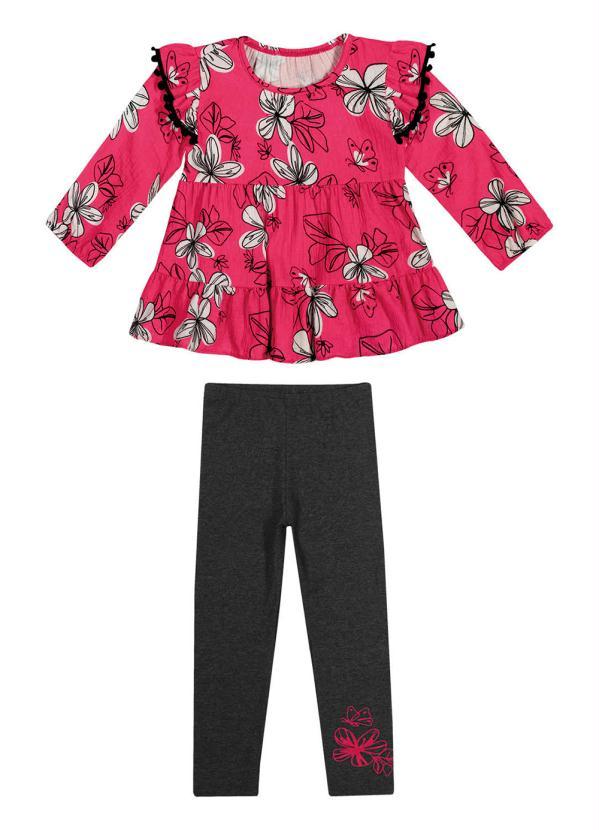 Nanai - Conjunto Infantil Feminino Rosa