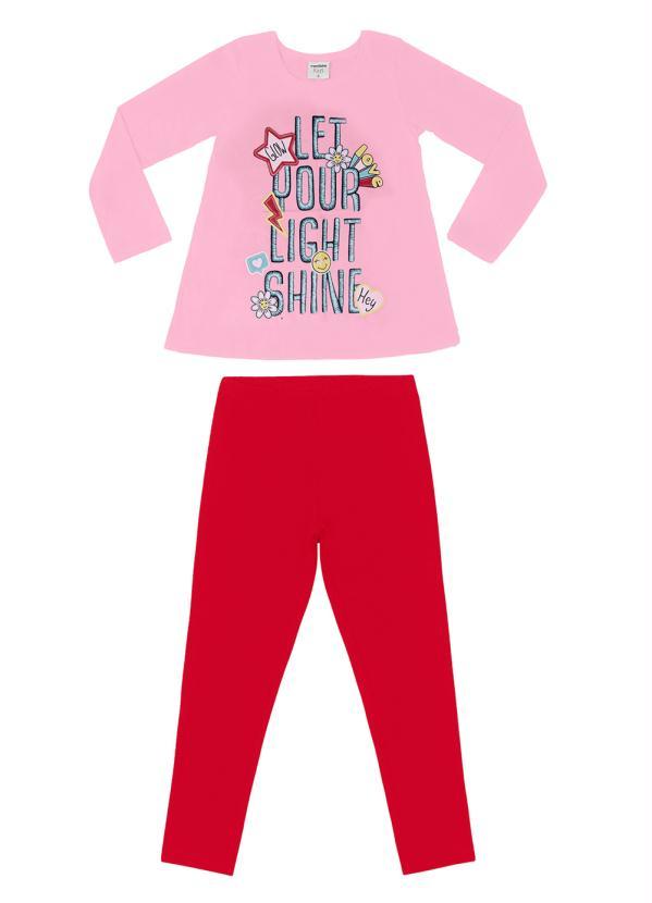 Rovi Kids - Conjunto Infantil Menina Shine Rosa